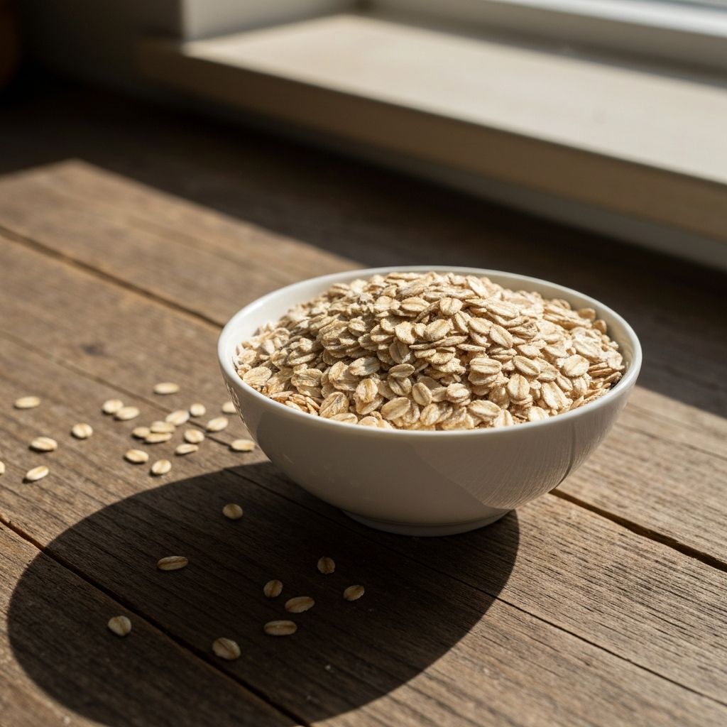 Dry oats as breakfast ingredient